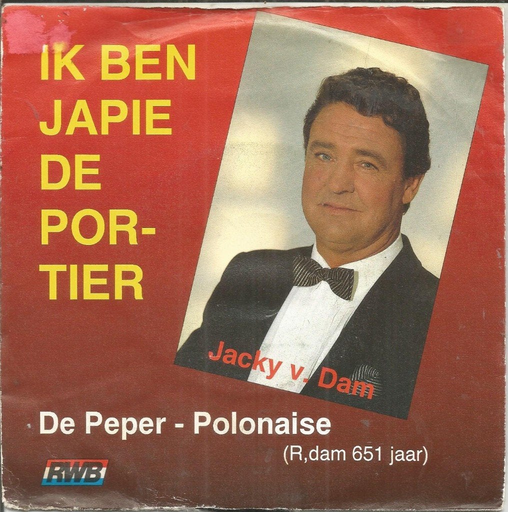 VERKOCHT Jacky v. Dam – Ik Ben Japie De Portier (1991), Cd's en Dvd's, Fotohoes, 7 inch, Ophalen of Verzenden, Zo goed als nieuw