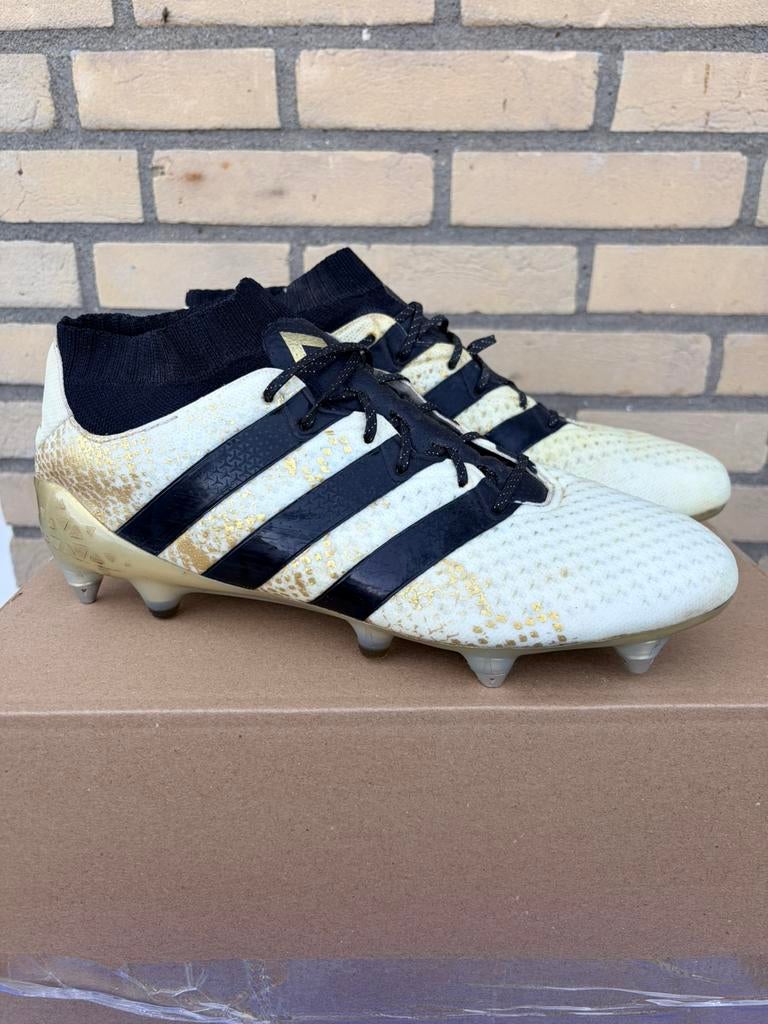 Adidas ACE 16.1 Primeknit SG Stellar Pack - wit/zwart/goud, Verzenden, Schoenen, Maat M, Zo goed als nieuw