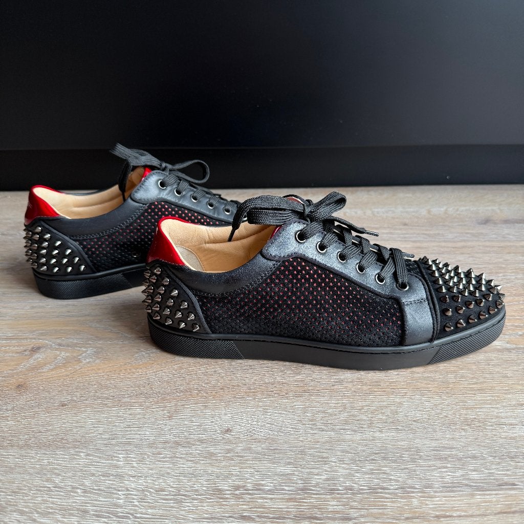 Christian Louboutin sneakers - Zwart/Rood - Maat 42,5, Ophalen, Christian Louboutin, Zwart, Sneakers of Gympen