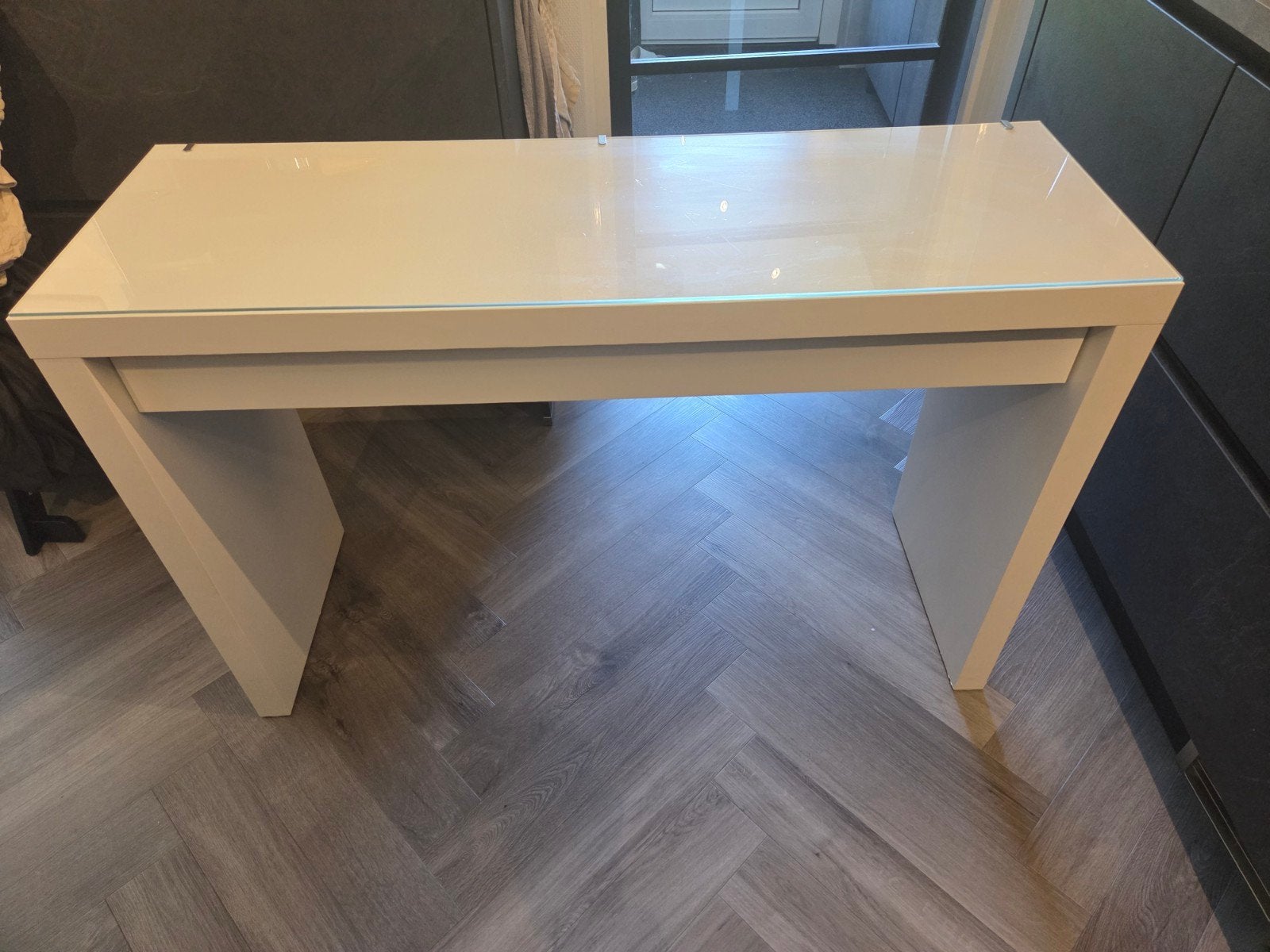 IKEA Malm Toilettafel / Bureau - Wit met lade, Ophalen, Gebruikt, Spaanplaat of MDF, IKEA