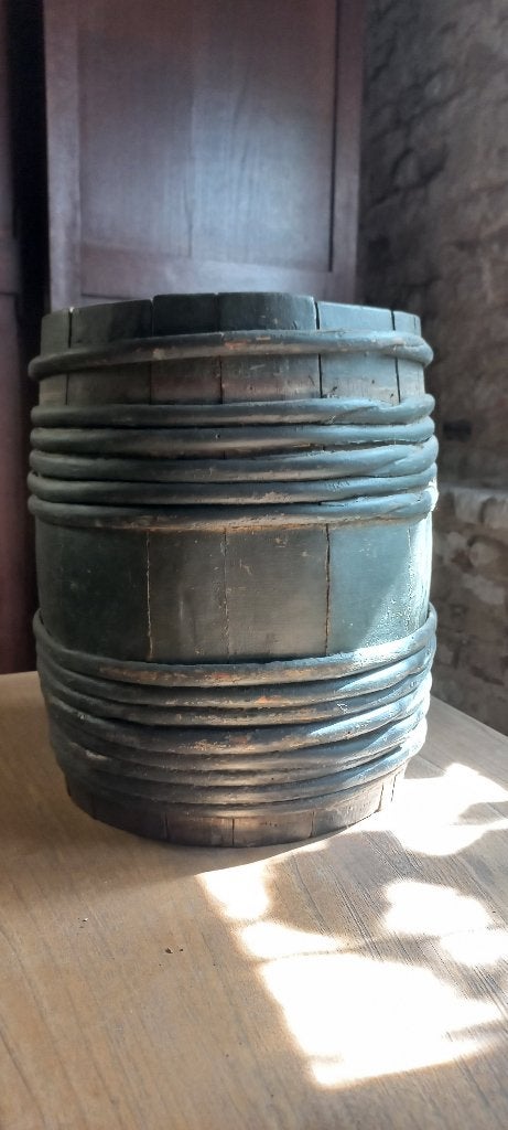 Antieke houten ton (nr. 7) – volkskunst, Ophalen of Verzenden
