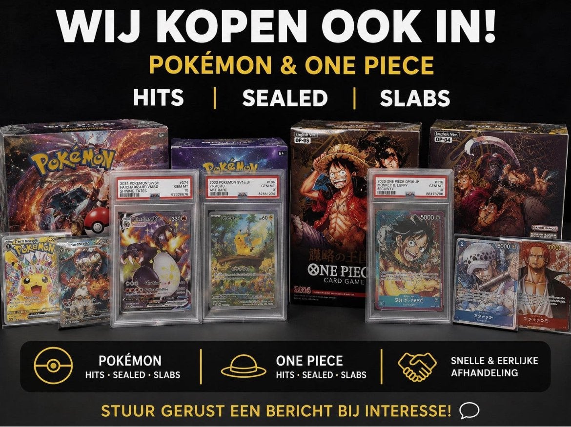 WIJ KOPEN IN: Pokémon & One Piece Hits, Sealed, Slabs, Ophalen of Verzenden, Gebruikt, Overige typen