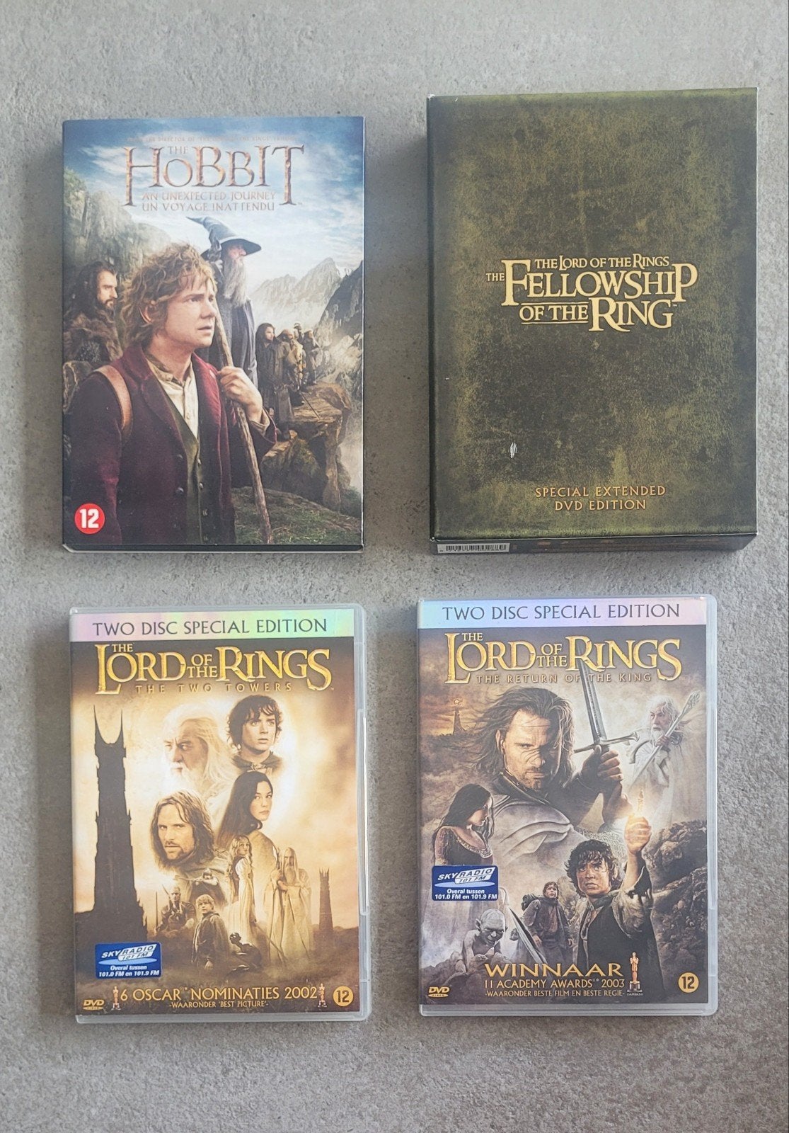 Te koop dvd lord of the ring en the hobbit, Vanaf 12 jaar, Verzenden, Zo goed als nieuw