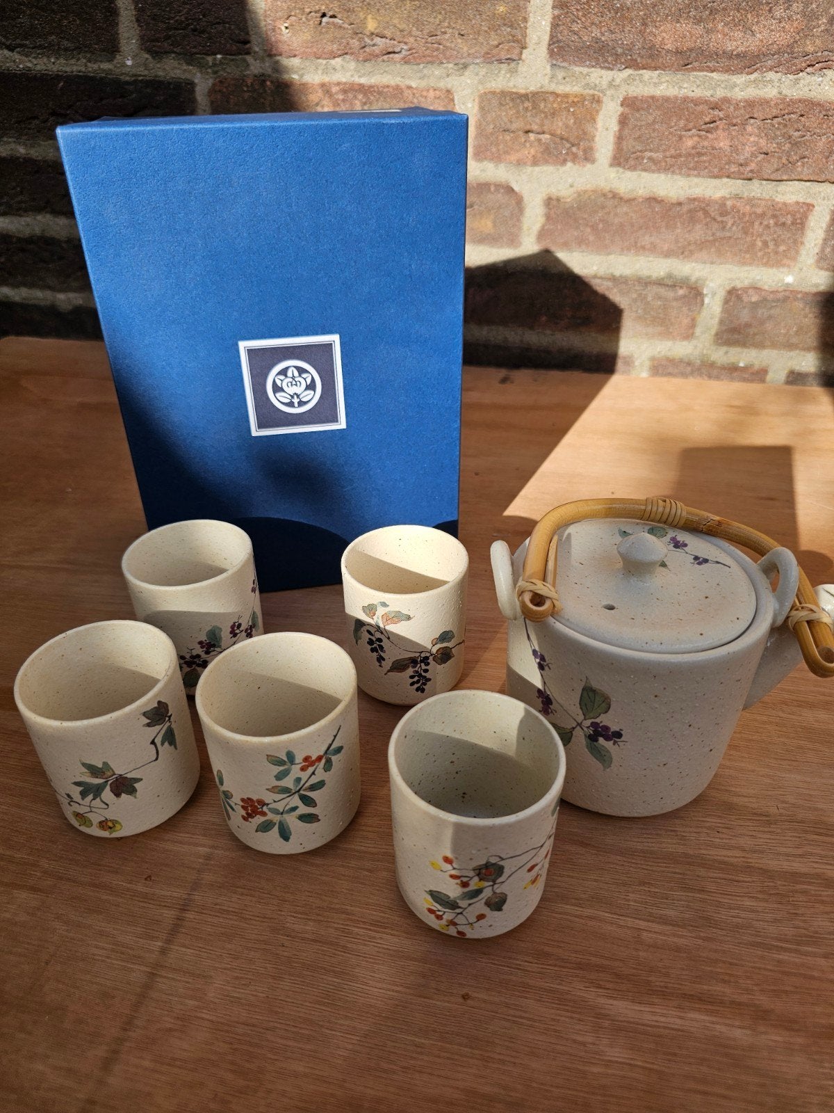 Nieuwe Japanse Tachikichi theeset – theepot + 5 kopjes – ori, Tuin en Terras, Overige materialen, Rond, Nieuw, Ophalen of Verzenden