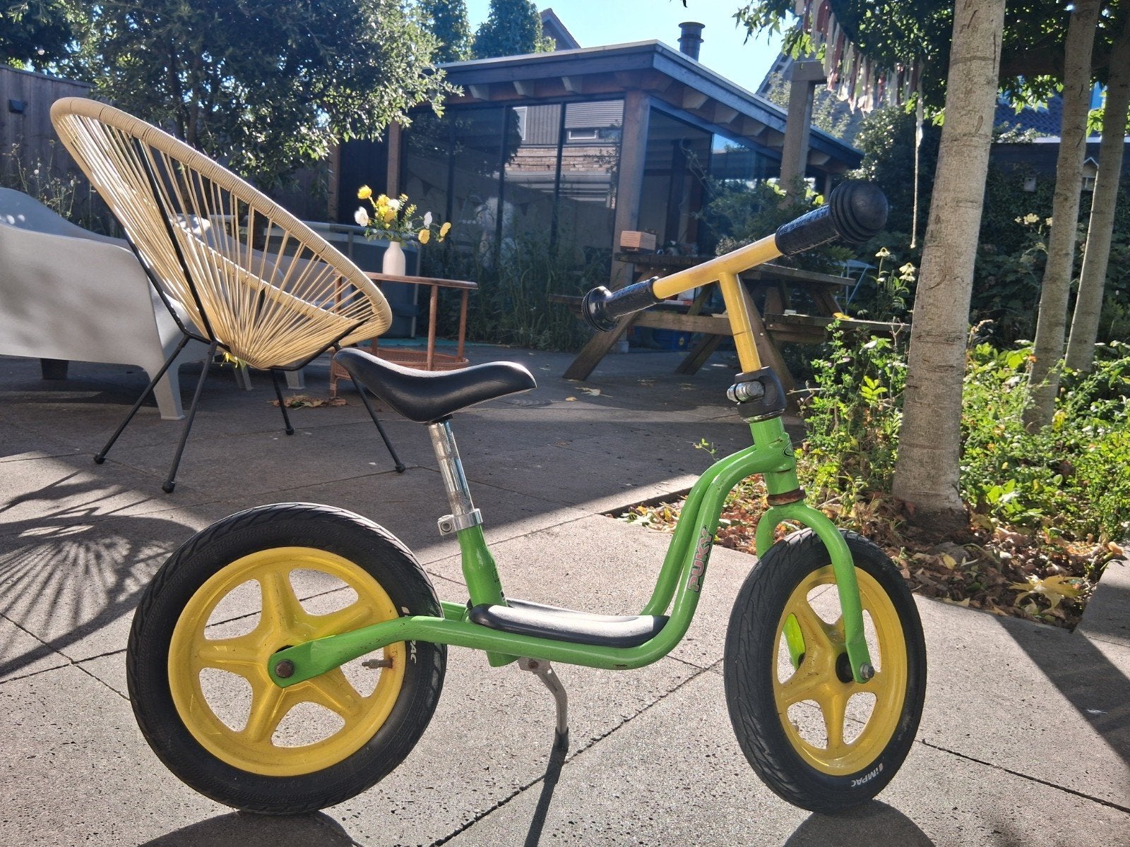 Puky loopfiets groen/geel - perfect voor de kleintjes!, Ophalen, Gebruikt, Minder dan 16 inch, Puky