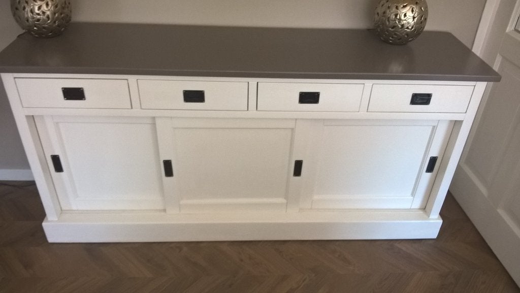 Dressior landelijk wit stijl, Ophalen, Gebruikt, 150 tot 200 cm, Met lade(s)