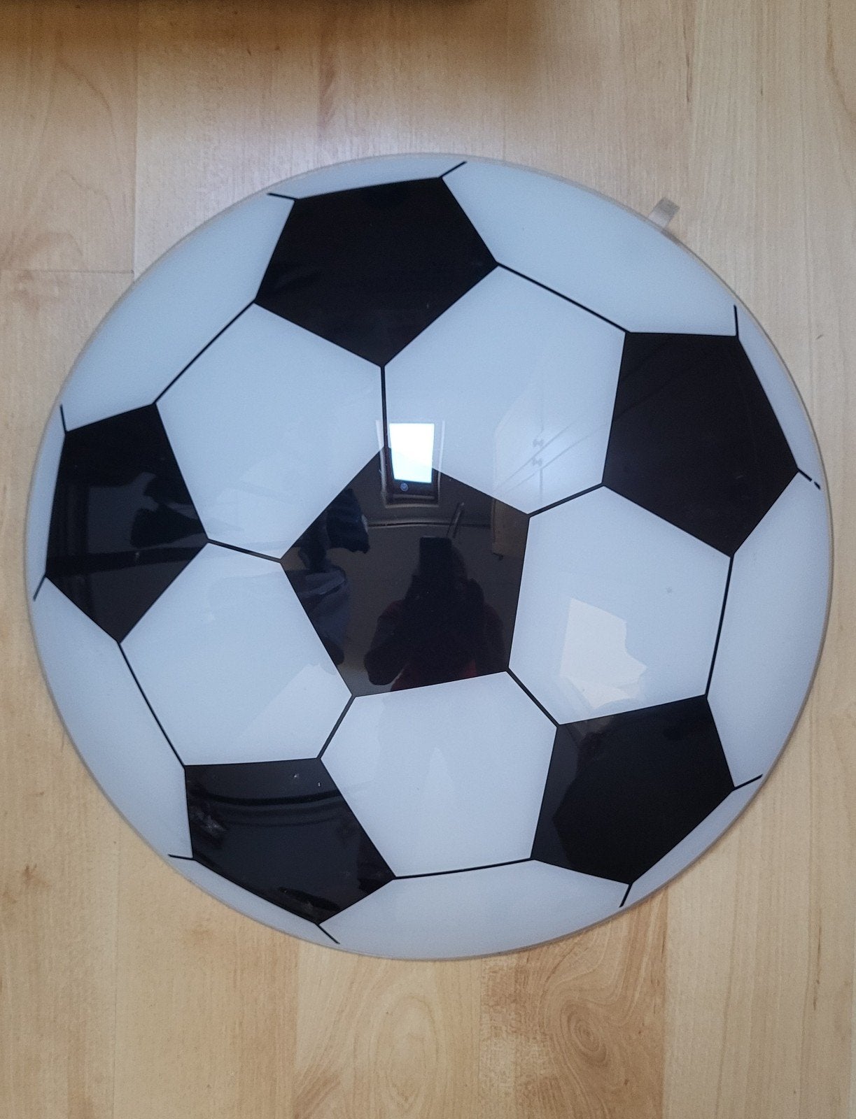 Grote voetbal plafonnière - Ideaal voor kinderkamer, Ophalen, Zo goed als nieuw, Glas, Plafondlamp