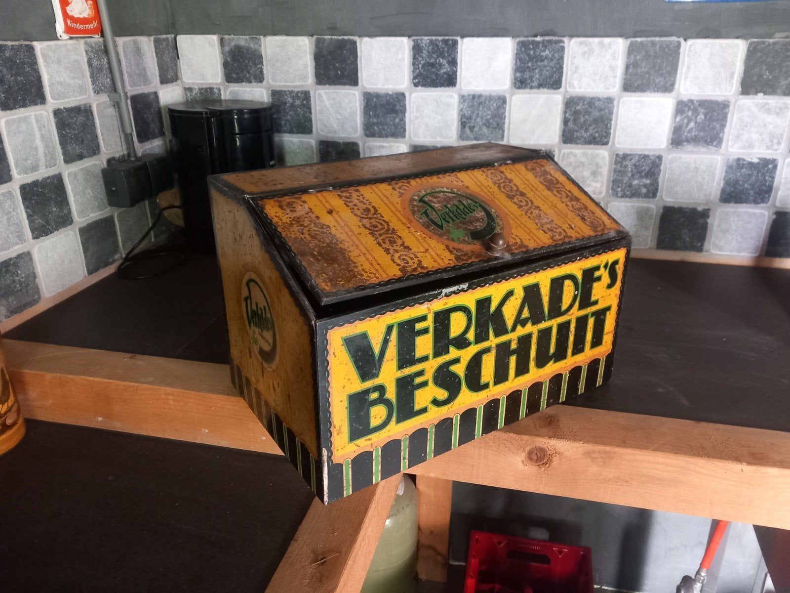Vintage Verkade's Beschuit blik - Broodtrommel, Ophalen