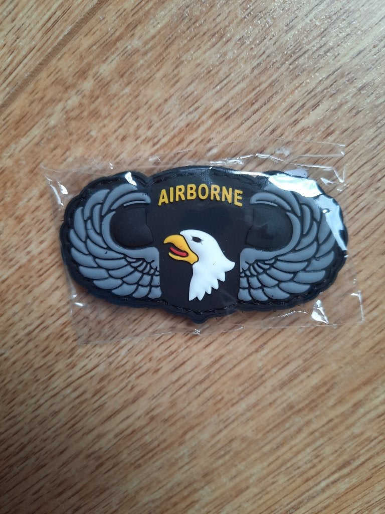 Patch 3D PVC 82nd and 101th Airborne silver wings, Verzamelen, Militaria | Tweede Wereldoorlog, Ophalen of Verzenden, Overige soorten