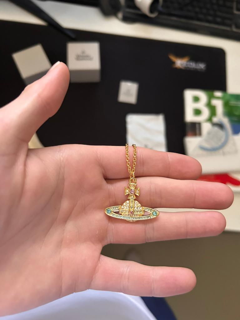 Vivienne westwood ketting - Goud met diamantjes, Sieraden, Tassen en Uiterlijk, Kettingen, Met hanger, Nieuw, Ophalen of Verzenden