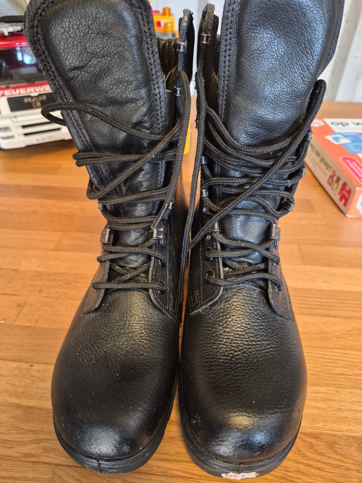 Zwarte leren kistjes met veters, maat 41, Onbekend, Zwart, Boots, Nieuw