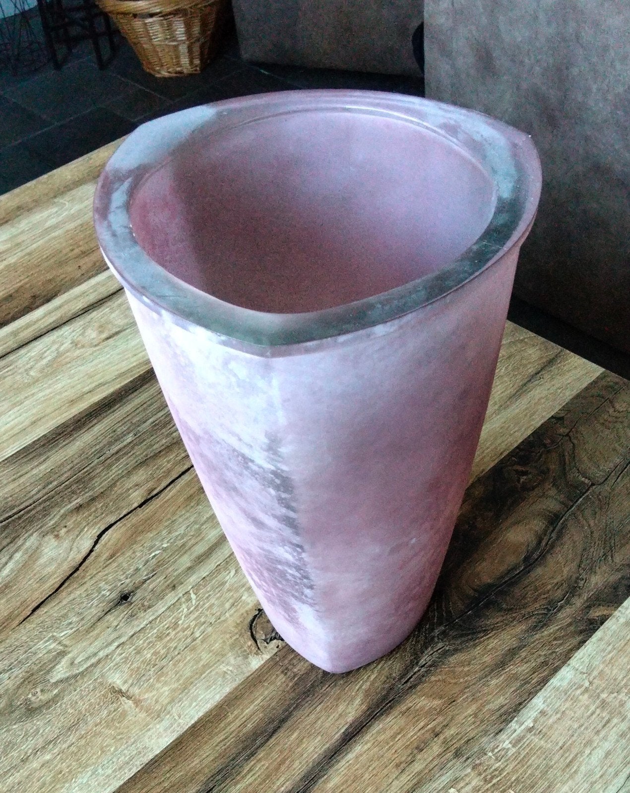 glazen vaas 30 cm hoog, Ophalen of Verzenden, Nieuw, Roze