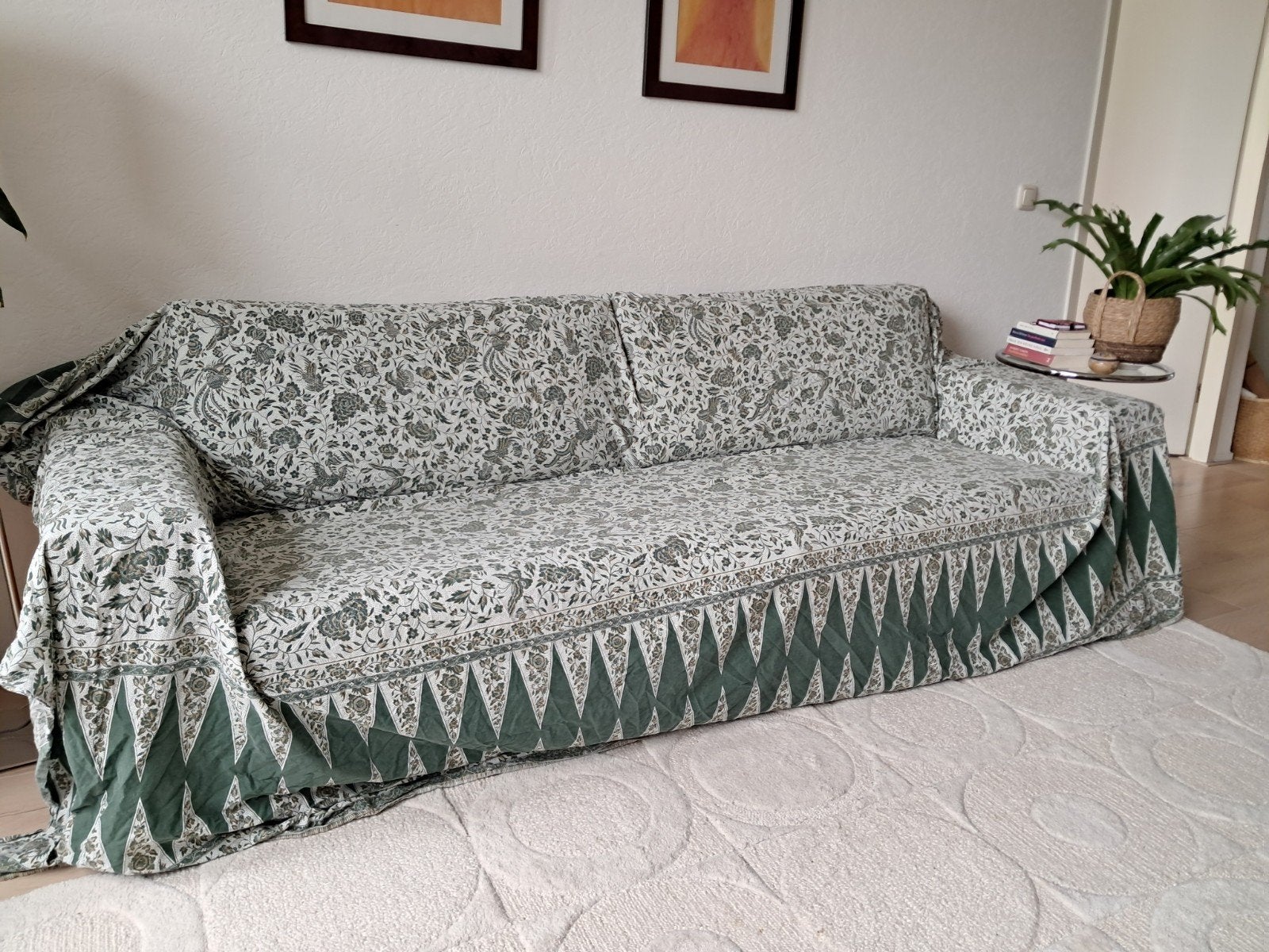Vintage granfoulard van Bassetti,  origineel, Groen, Vintage, Gebruikt, Ophalen of Verzenden