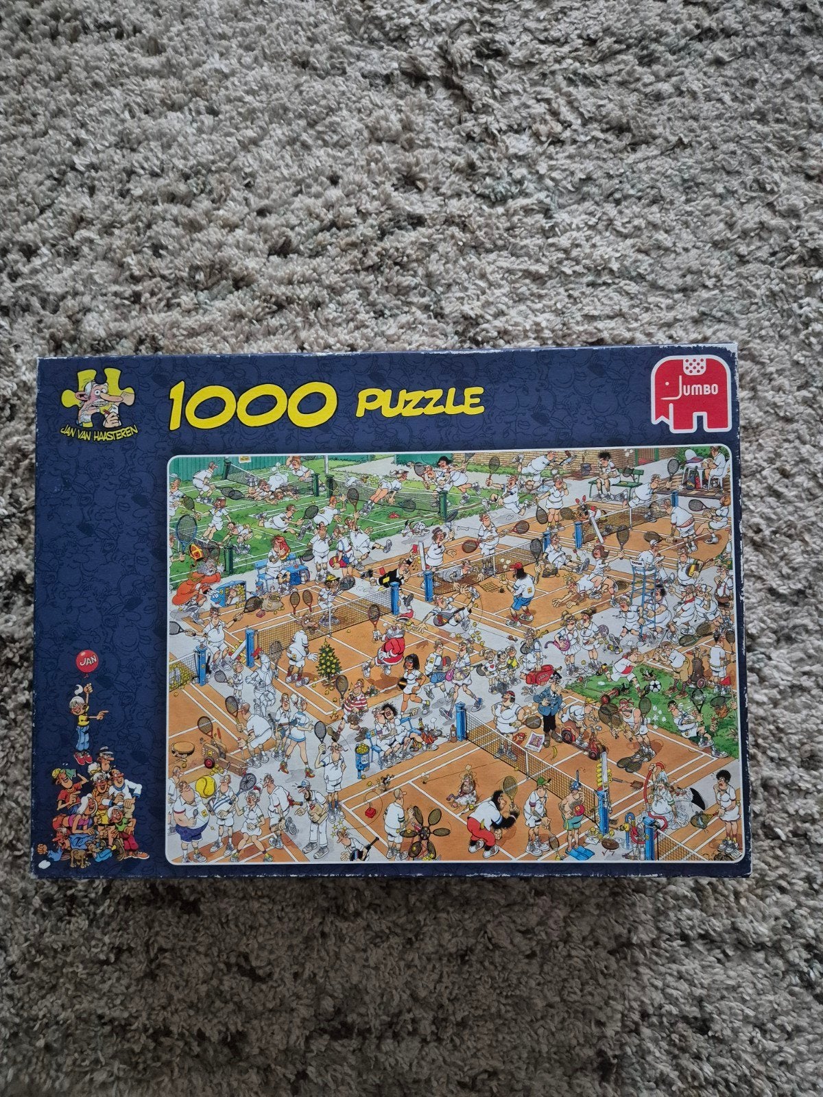 Jan van Haasteren puzzel 1000 stukjes - Tennis, Hobby en Vrije tijd, Ophalen of Verzenden, 500 t/m 1500 stukjes, Gebruikt, Legpuzzel