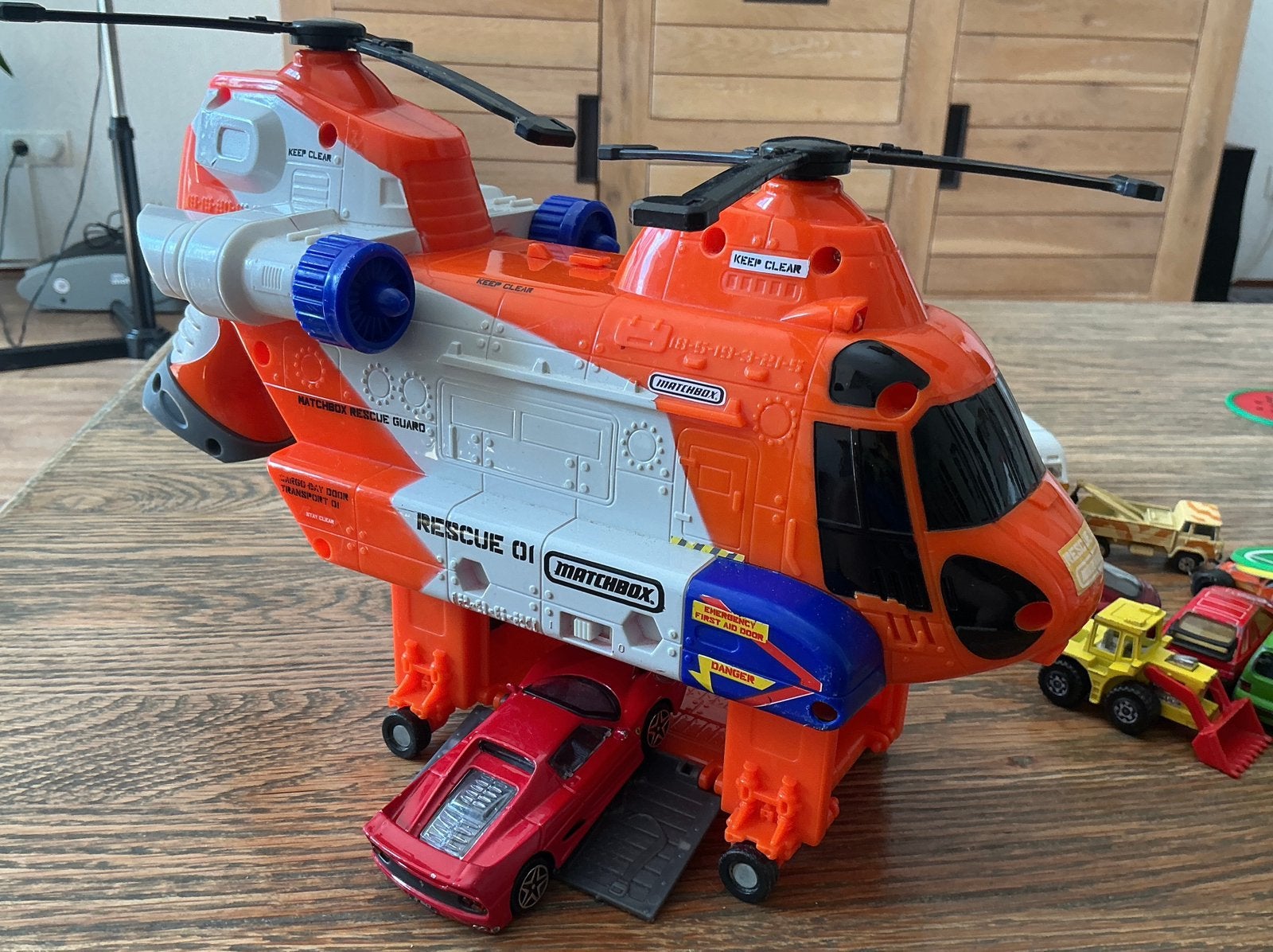 Grote Matchbox Helikopter 40 cm groot Geluid,Takel,licht etc, Ophalen of Verzenden, Zo goed als nieuw