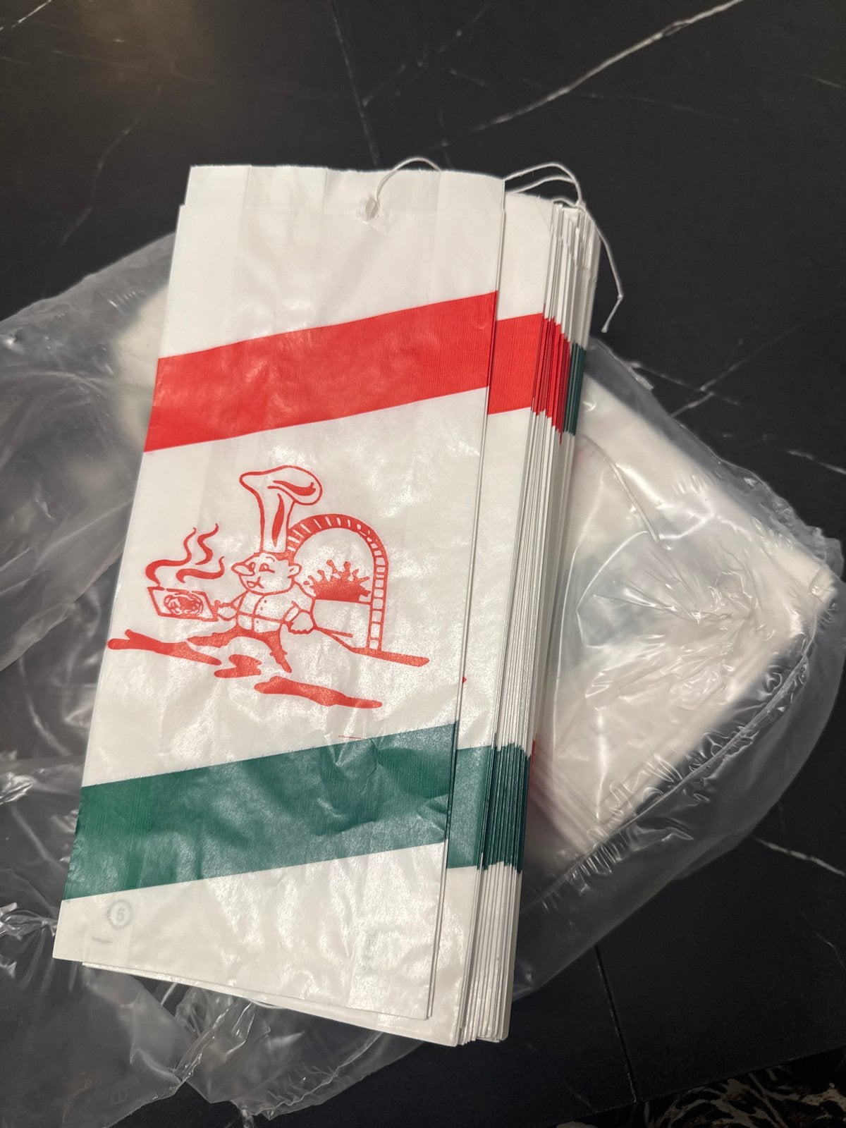 Papieren zakjes voor pizza of broodjes - Italiaans design, Ophalen