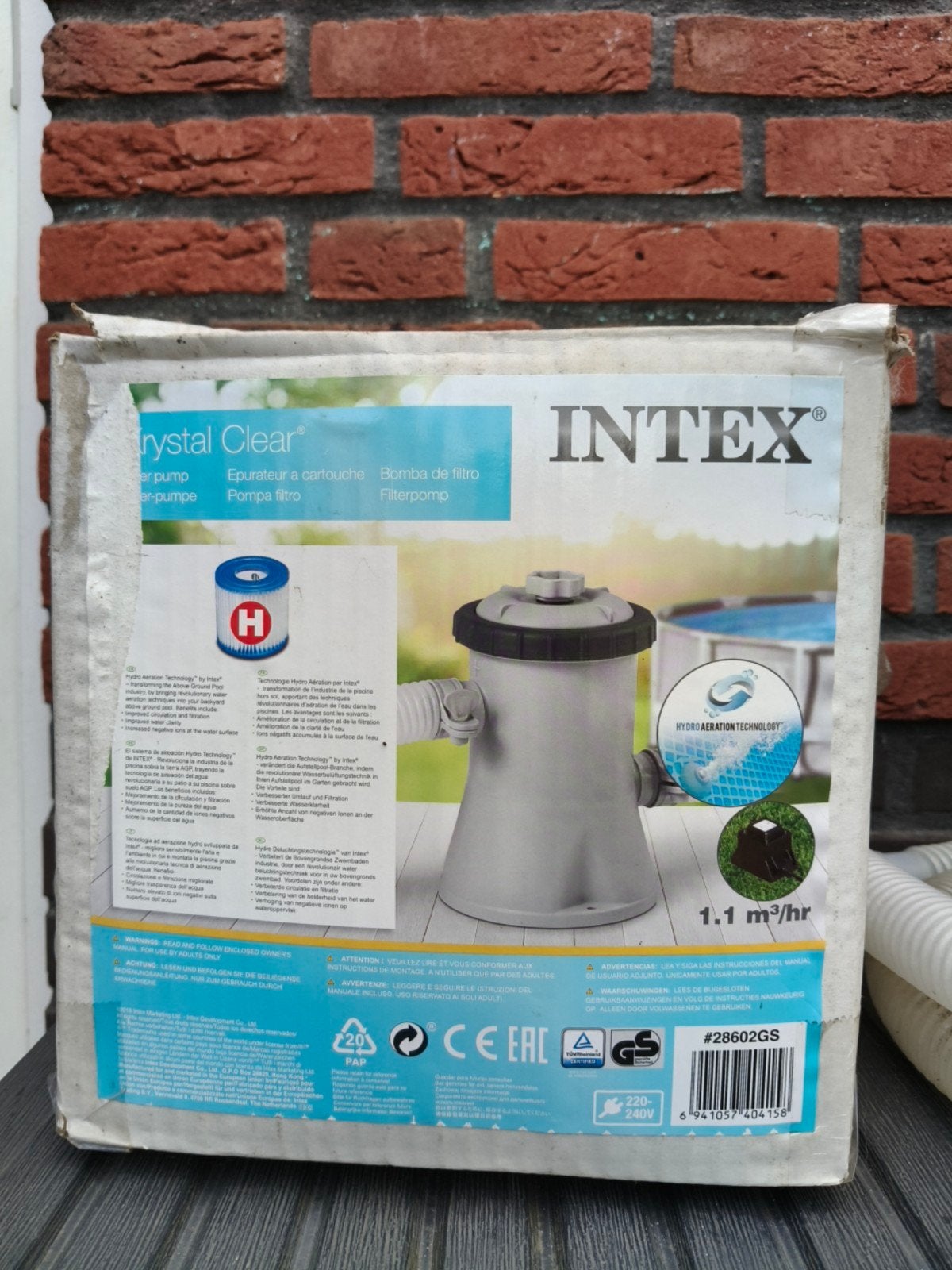 Intex Krystal Clear Filterpomp 602G met 12 filters, Ophalen, Gebruikt, Minder dan 80 cm, Opzetzwembad