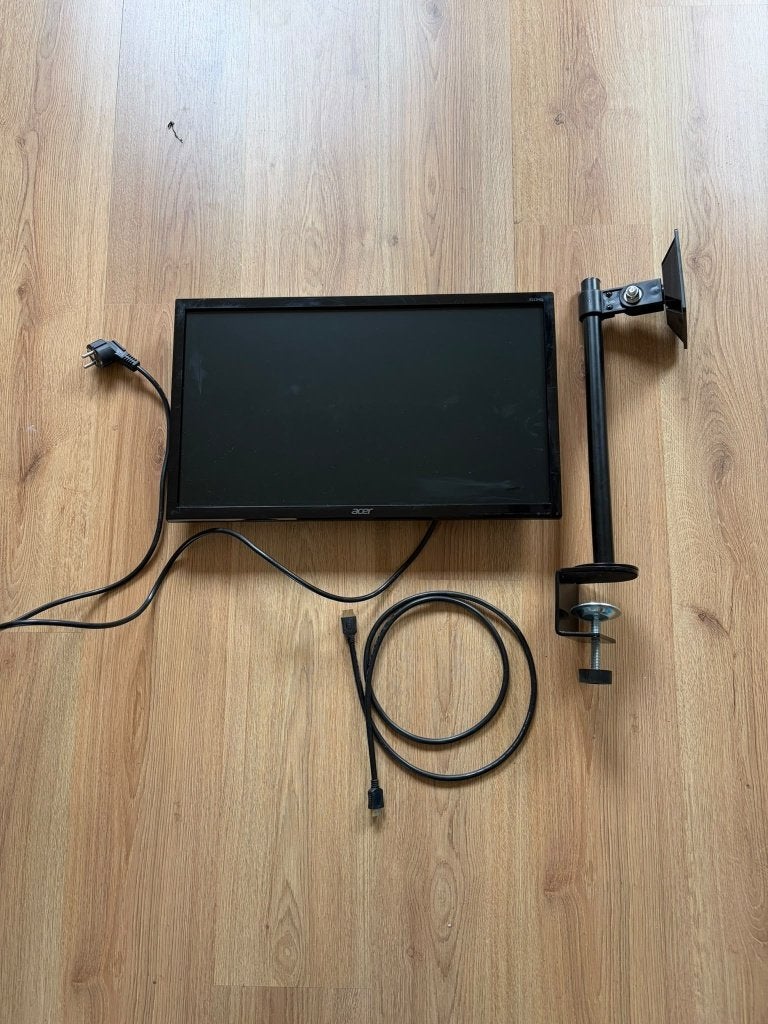 Acer K222HQL 21,5" Full HD monitor + monitorarm, Ophalen, DVI, Gebruikt, Full HD
