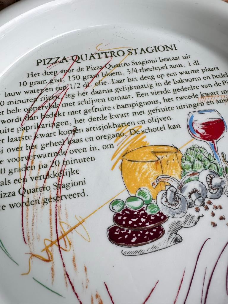 Pizza bord met recept - Inspiration, Ophalen of Verzenden, Zo goed als nieuw, Bord(en), Overige stijlen