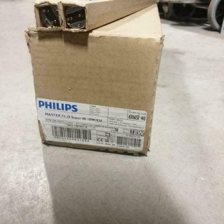 doos met 25 NIEUWE  TL buizen lampen philips18 watt kleur 83, Ophalen, Nieuw