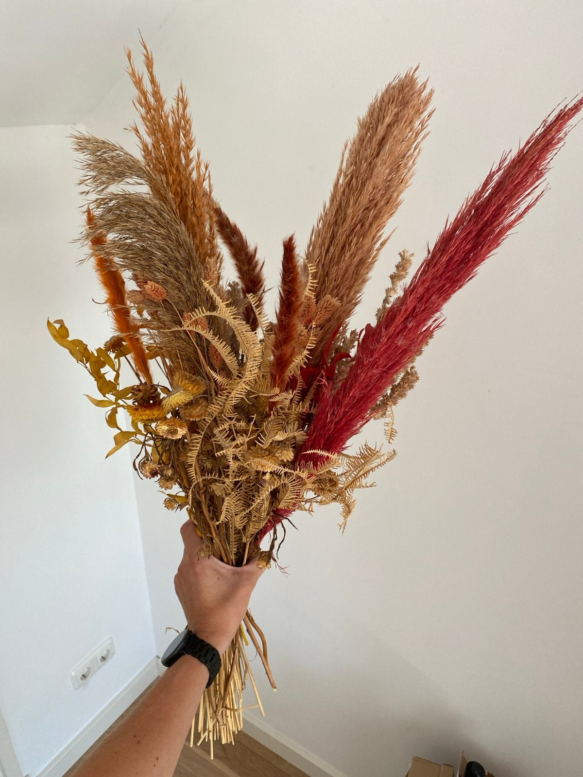 Boeket van droogbloemen in diverse herfstkleuren, Meerkleurig, Boho, Nieuw, Ophalen of Verzenden
