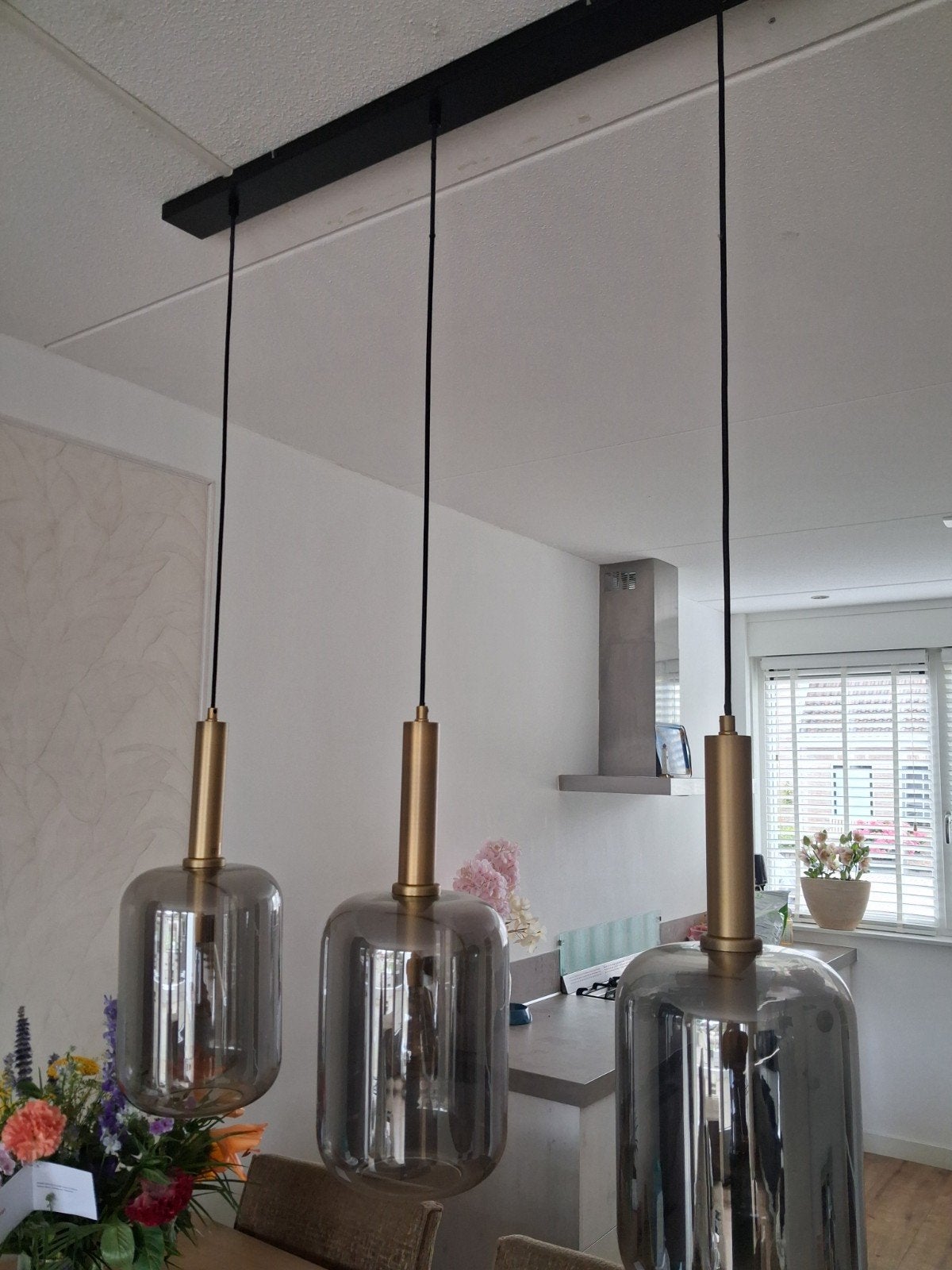 Hanglamp, Ophalen, Zo goed als nieuw, Glas, E27 (groot)