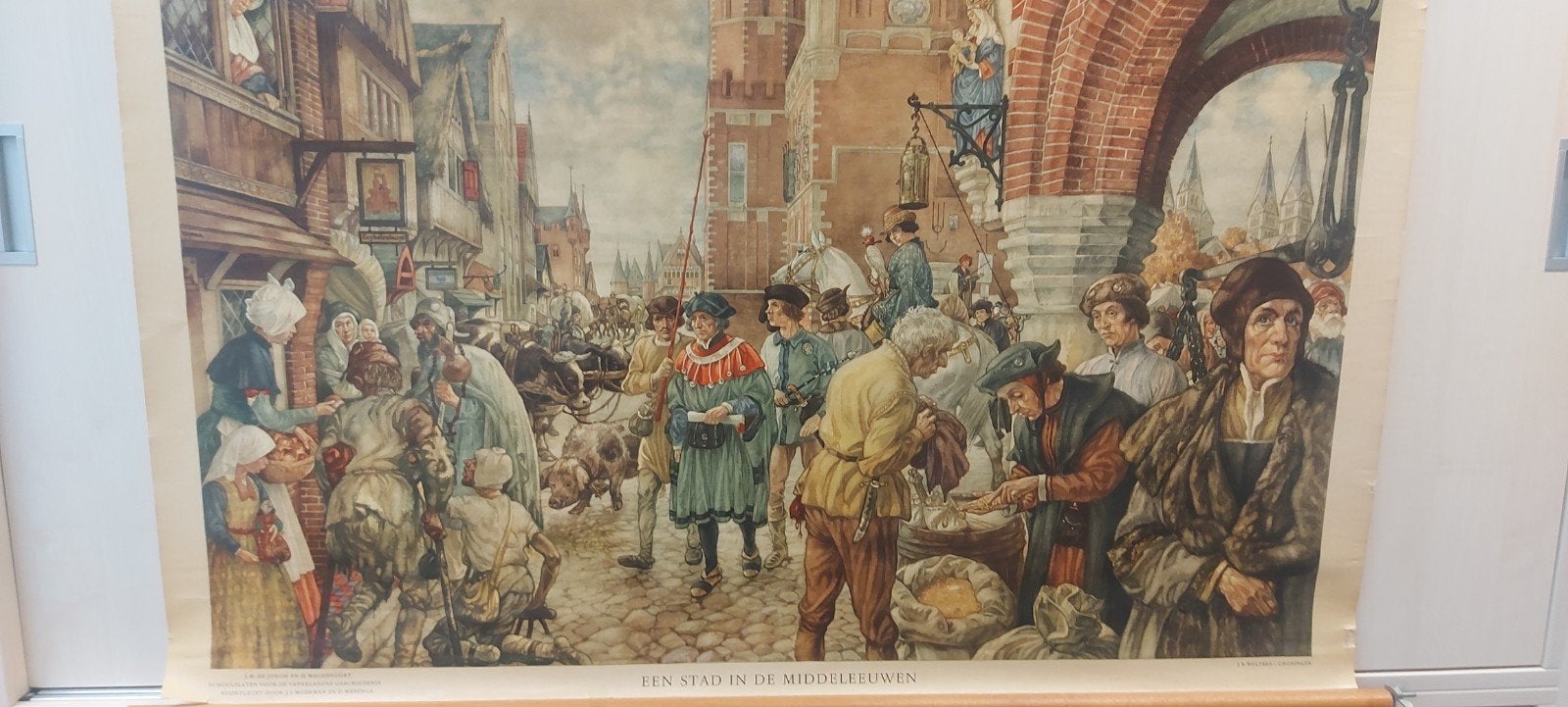 Schoolplaat van " een stad in de middeleeuwen

Opbrengst g, Antiek en Kunst, Ophalen of Verzenden, Geschiedenis