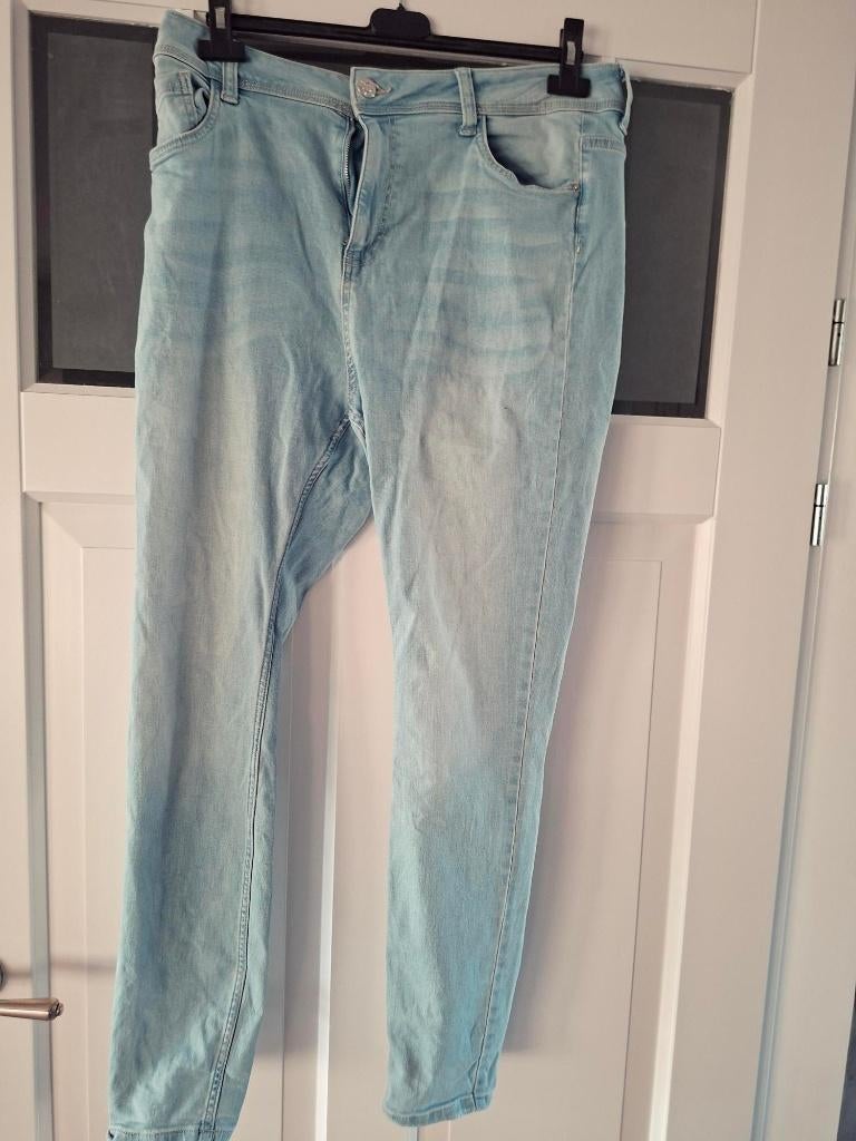 Lichtblauwe spijkerbroek MS mode maat 46 Hight Waist, Ophalen of Verzenden, Zo goed als nieuw, Blauw, Broek of Spijkerbroek