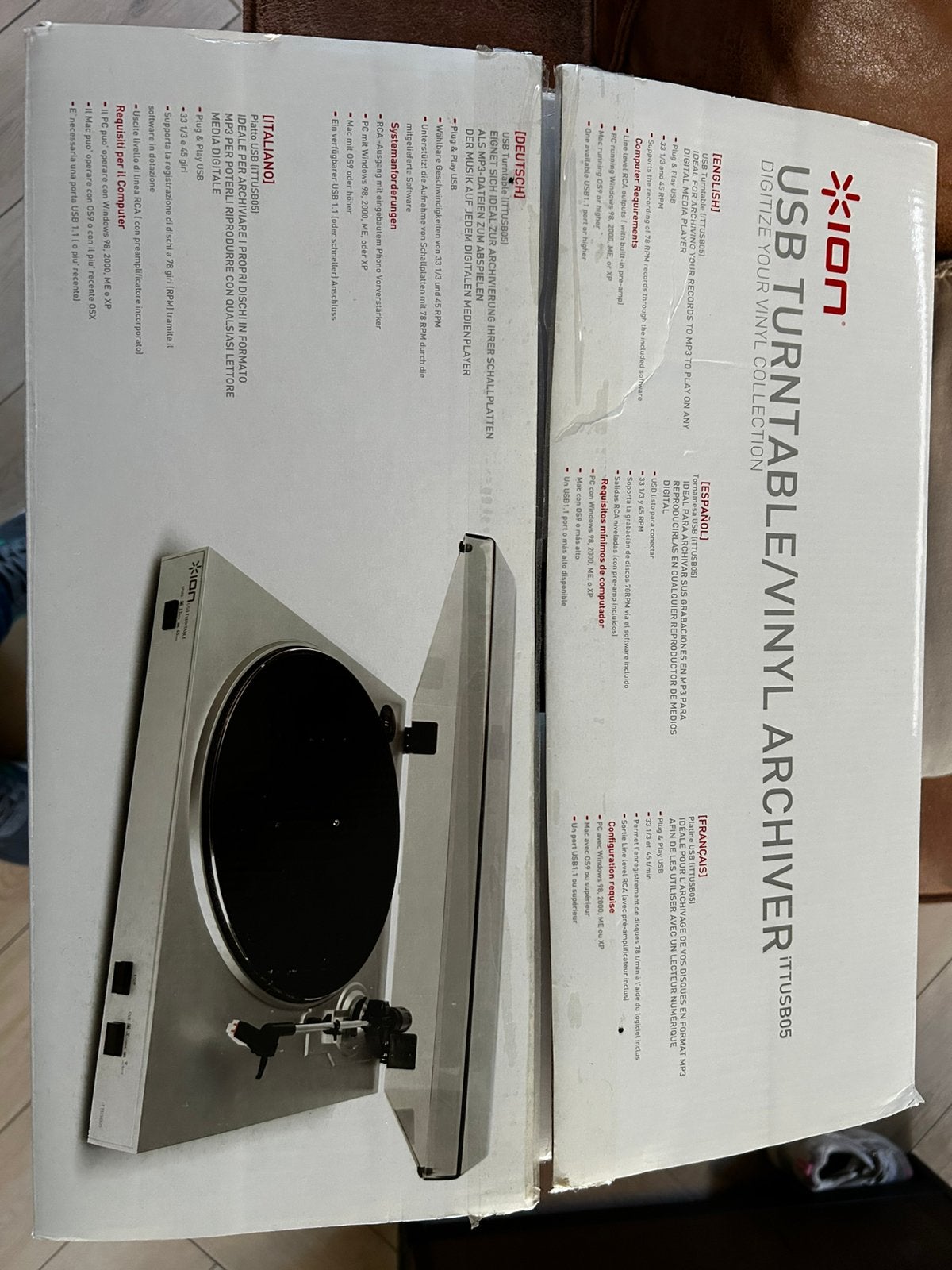 ION iTTUSB05 platenspeler, Overige merken, Ophalen of Verzenden, Zo goed als nieuw, USB-aansluiting