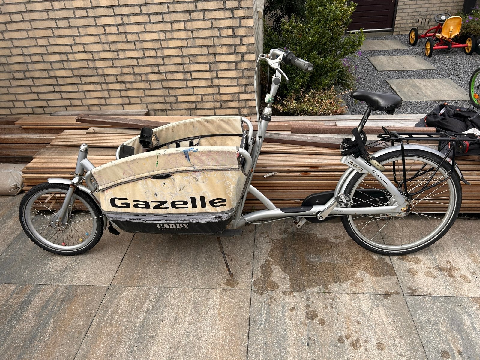 Gazelle Caddy bakfiets - standaard kapot, Ophalen, Gebruikt, 2 kinderen, Gazelle