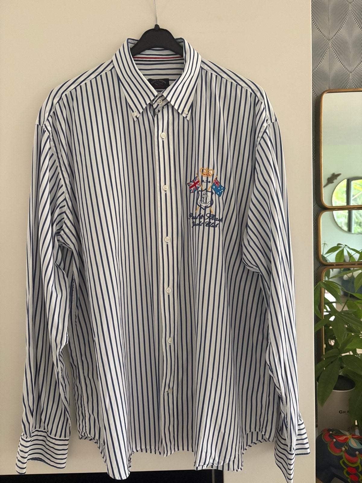 Vintage Paul & Shark overhemd maat 44, Kleding | Heren, Ophalen of Verzenden, Gedragen, Wit, Halswijdte 43/44 (XL)
