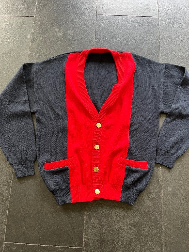 vintage original Postkantoren BV vest, Maat 52/54 (L), Blauw, Ophalen of Verzenden, Zo goed als nieuw