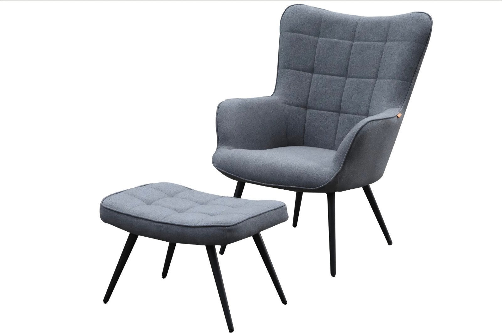 Moderne Grijze Moods Fauteuil met Voetenbank, Ophalen, 75 tot 100 cm, Zo goed als nieuw, Stof