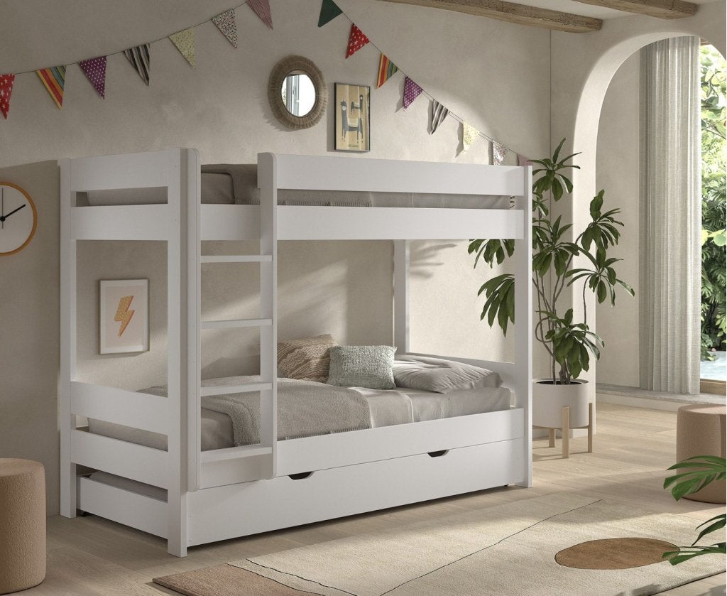 Primo stapelbed - 90x200 - Wit, Niet ingevuld, Niet ingevuld, Niet ingevuld