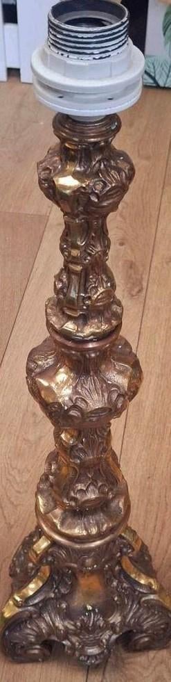 Antieke franse barok vloerlamp 60cm, Ophalen of Verzenden, Koper of Brons