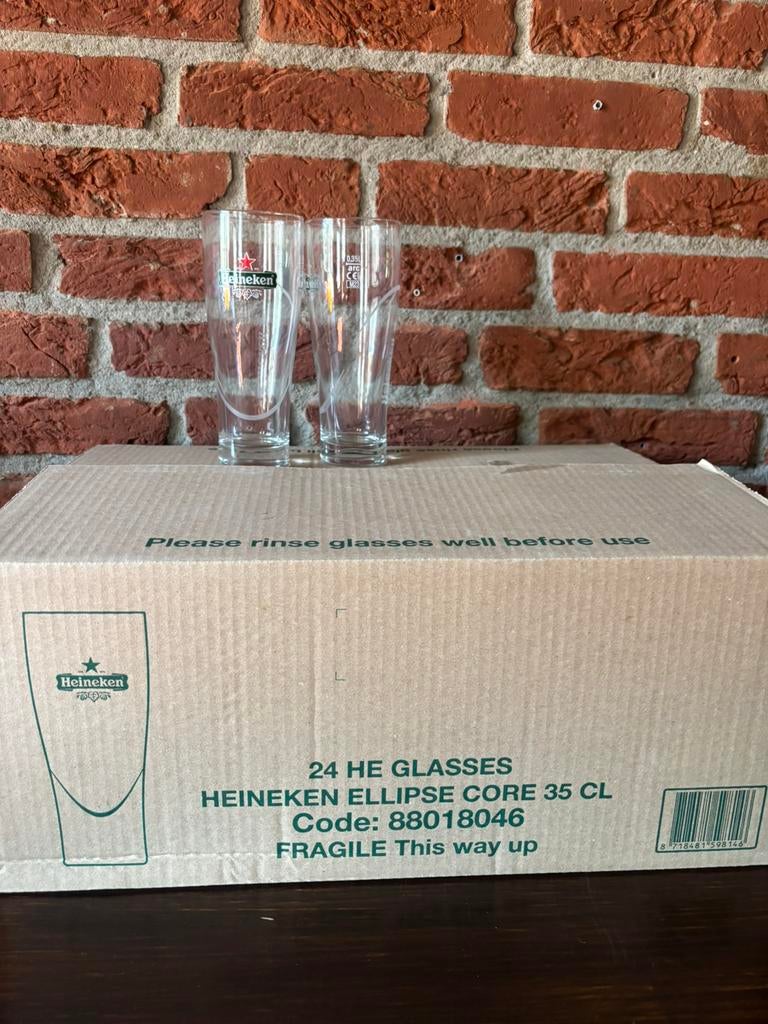 Heineken 0,35l glazen, 48 stuks, Ophalen of Verzenden, Nieuw, Glas of Glazen, Heineken