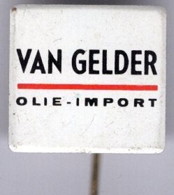 van Gelder olie import blik speldje ( M_104), Verzenden, Zo goed als nieuw, Transport, Speldje of Pin