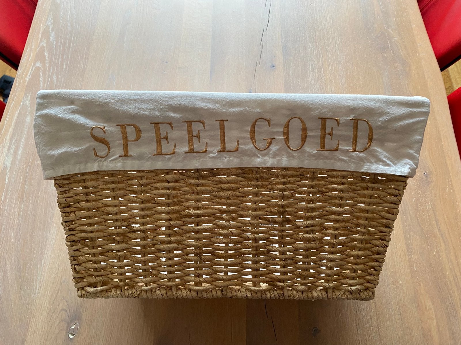 Leuke opbergmand voor speelgoed, Ophalen, Zo goed als nieuw, Rechthoekig, Riet