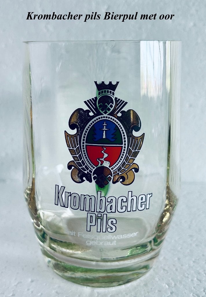 Krombacher Pils Bierpul 0,5l origineel 1970 glas Bierkrug, Verzamelen, Ophalen, Zo goed als nieuw, Pul(len), Overige merken
