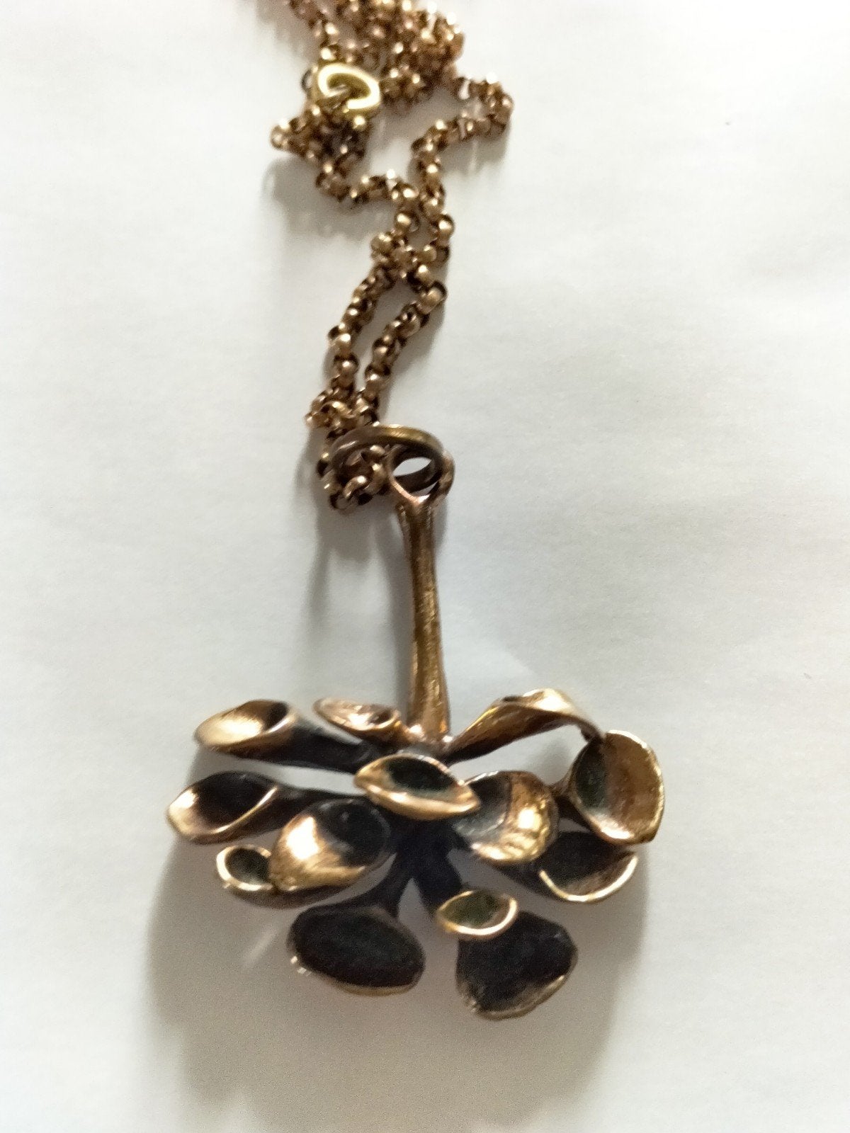 Bronzen Hannu Ikonen Rendier Mos Hanger met Ketting, Gebruikt, Bruin, Verzenden, Overige materialen