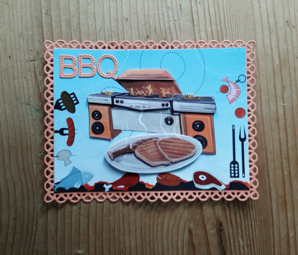 Stans kaart opleg met 3d plaatje barbeque, Ophalen of Verzenden, Nieuw, Overige thema's