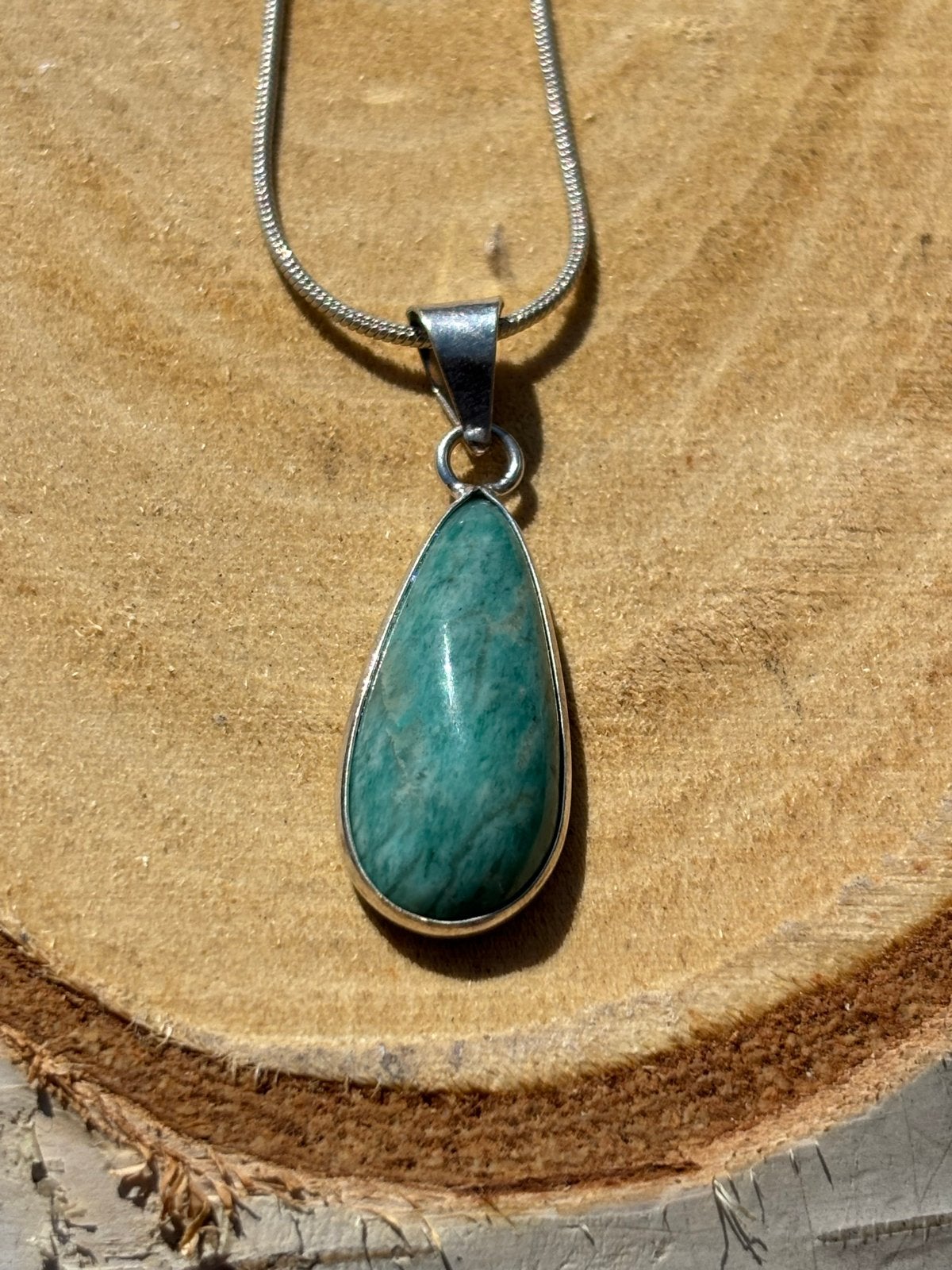 Amazoniet Edelsteen Ketting 45cm, Sieraden, Tassen en Uiterlijk, Kettingen, Nieuw, Ophalen of Verzenden, Steen of Mineraal, Met edelsteen