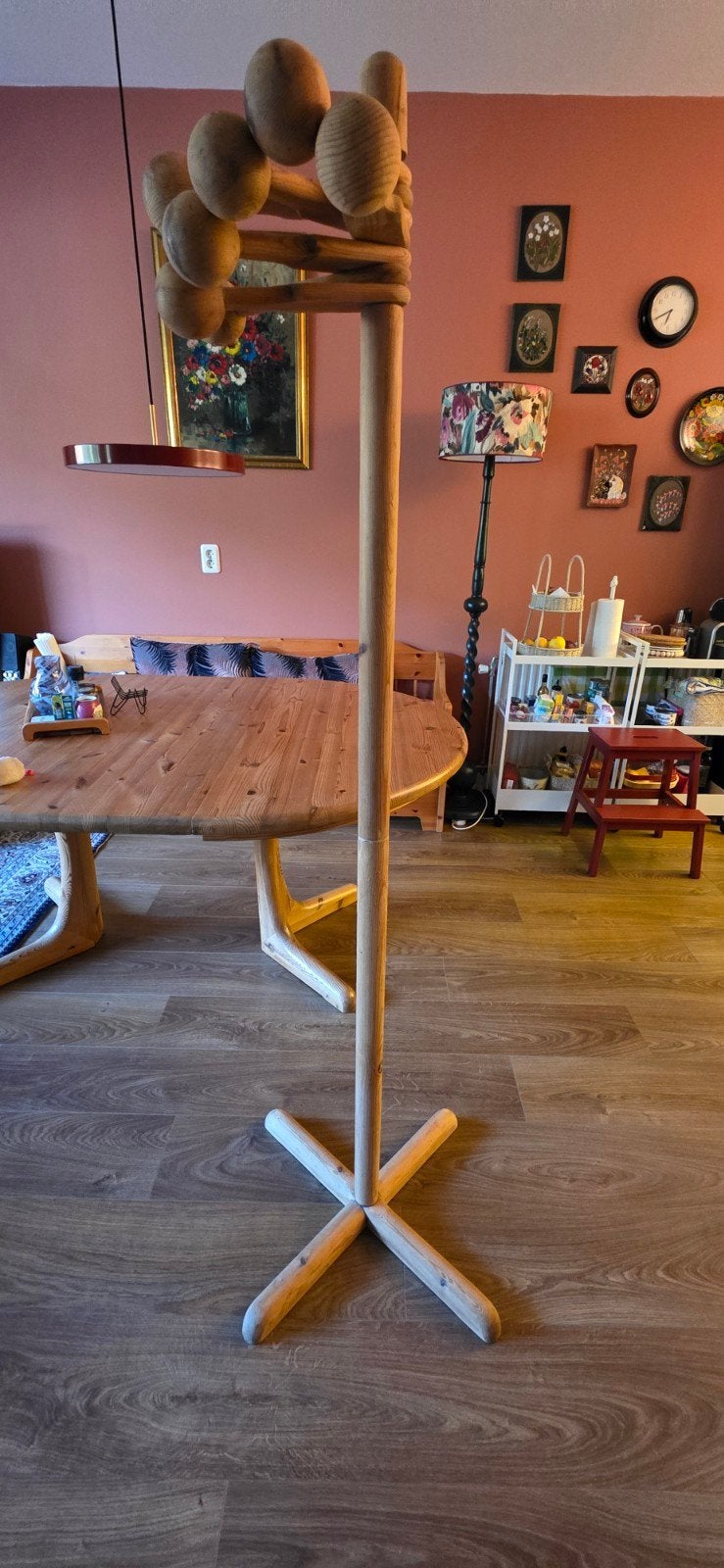 vintage Scandinavische  kapstok, Gebruikt, Minder dan 100 cm, Hout, Ophalen