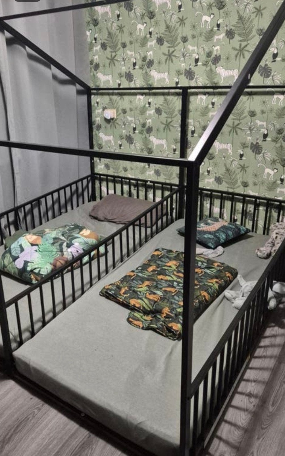 Duo tweeling huisjes bed, Ophalen, Zo goed als nieuw, 180 cm of meer