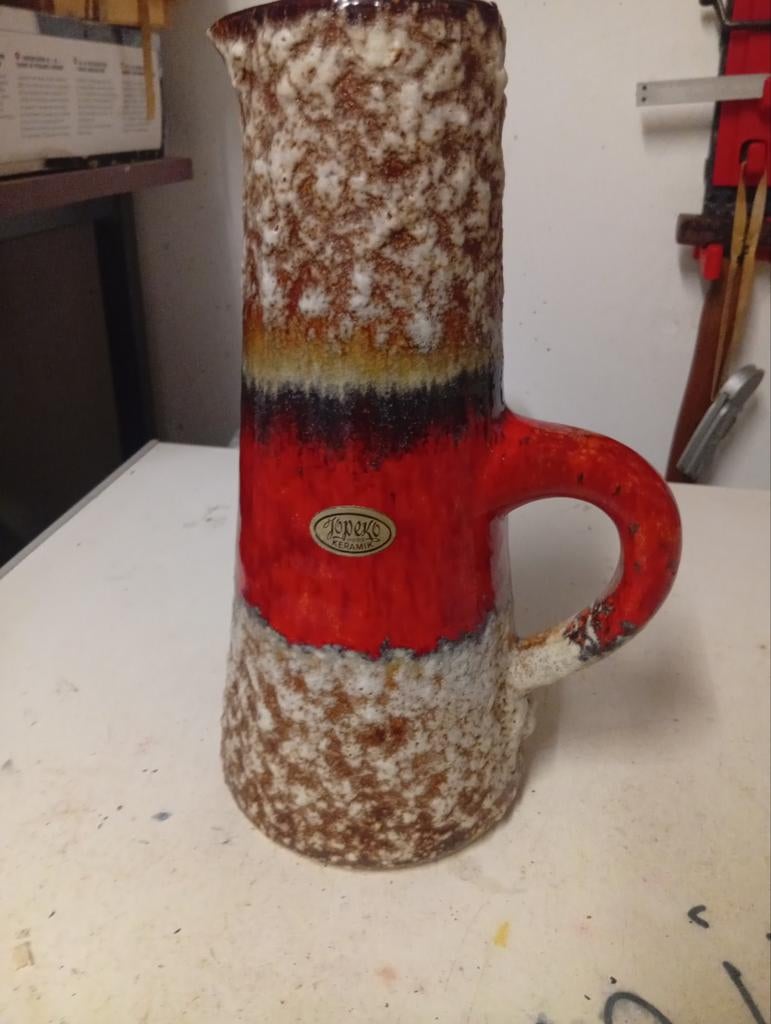 Vintage Jopeko Keramik Vaas/Kruik - Fat Lava Stijl, Ophalen of Verzenden