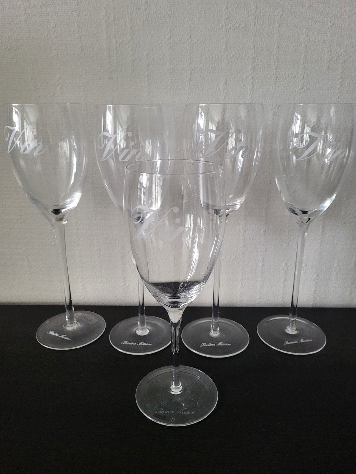Set Riviera Maison wijnglazen(8 ), Glas of Glazen, Overige merken, Ophalen of Verzenden, Overige stijlen