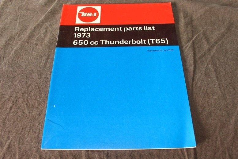 BSA 650cc T65 1973 motorcycle parts list, Ophalen of Verzenden, Overige merken