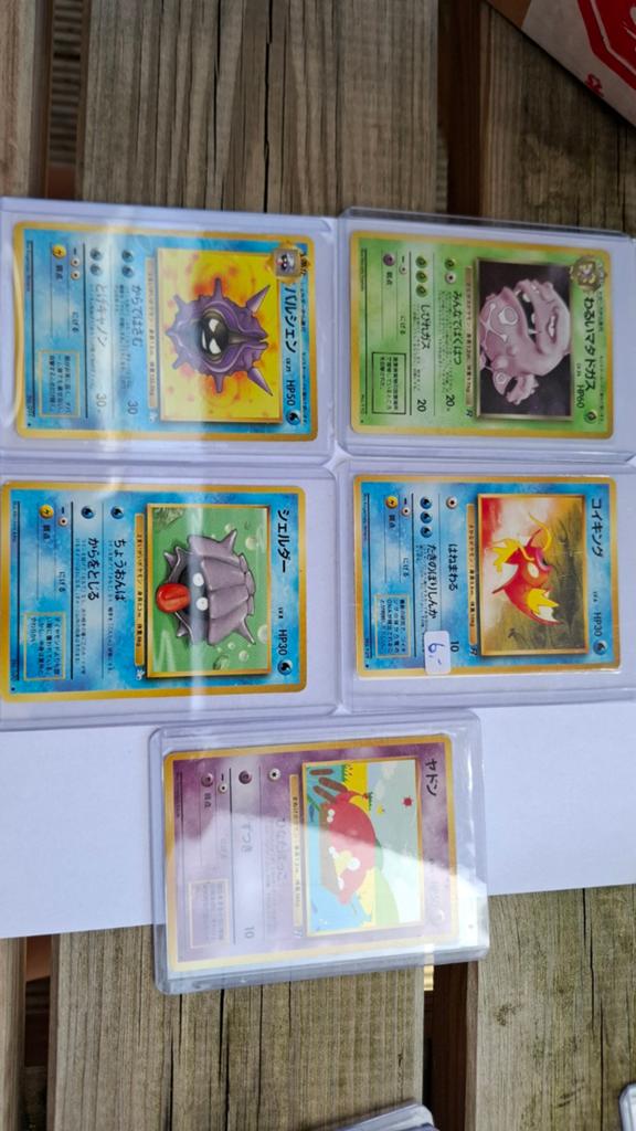 Pokémon Kaarten Japanse Vintage Set - 5 Stuks, Ophalen of Verzenden, Gebruikt, Meerdere kaarten