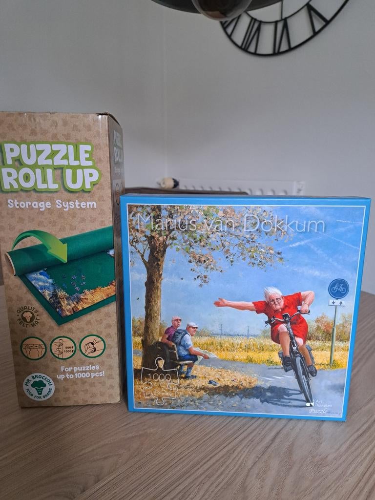2 puzzels Marius van Dokkum + puzzelmat - alles in één koop!, Ophalen of Verzenden, 500 t/m 1500 stukjes, Gebruikt, Legpuzzel