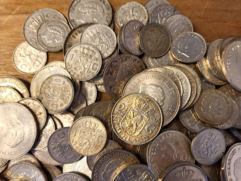 Nederland 1 kilo Netto zilveren munten mix, Postzegels en Munten, Ophalen of Verzenden, Koningin Juliana, Setje, Zilver